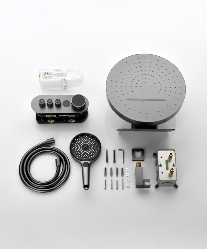 Pack mitigeur de douche encastrée pommeau pluie et cascade