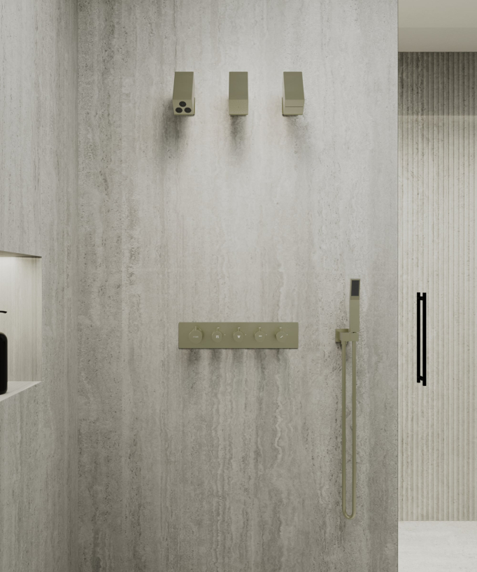 Pack mitigeur thermostatique multi-fonctions avec pommeau orientable - Sirius