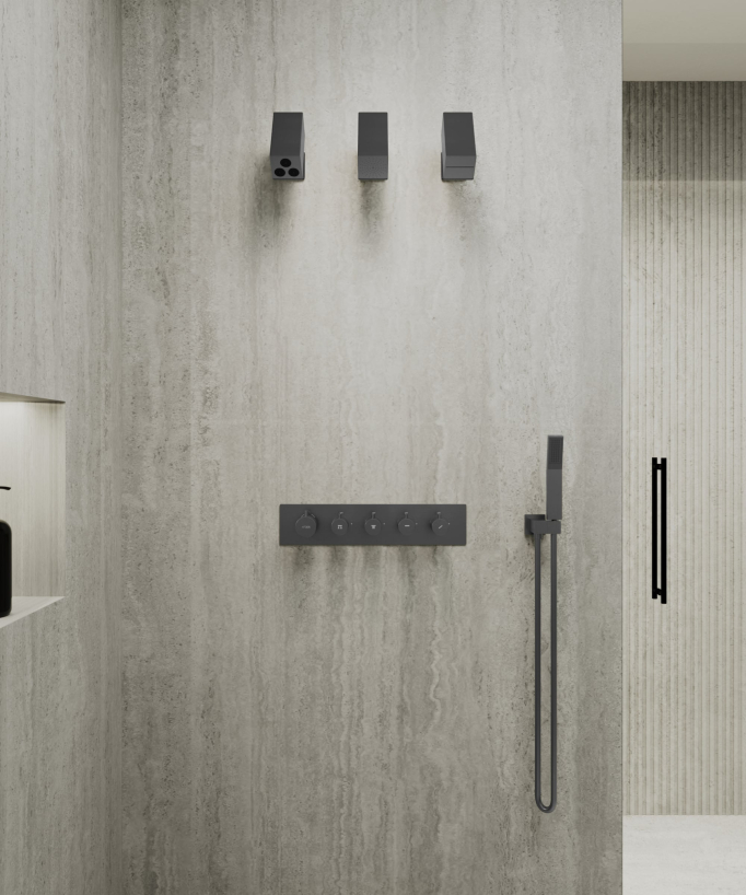 Pack mitigeur thermostatique multi-fonctions avec pommeau orientable - Sirius