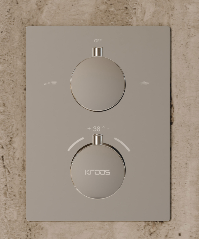 Système de douche thermostatique encastré au plafond - Chromé