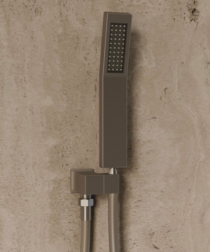 Système de douche thermostatique encastré au plafond - Gun métal