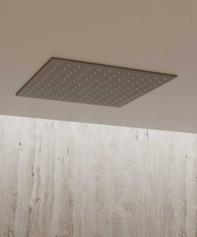 Système de douche thermostatique encastré au plafond - Gun métal
