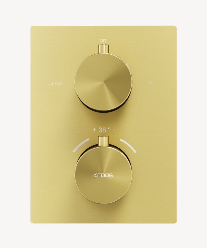 Système de douche thermostatique encastré au plafond Doré - Sirius