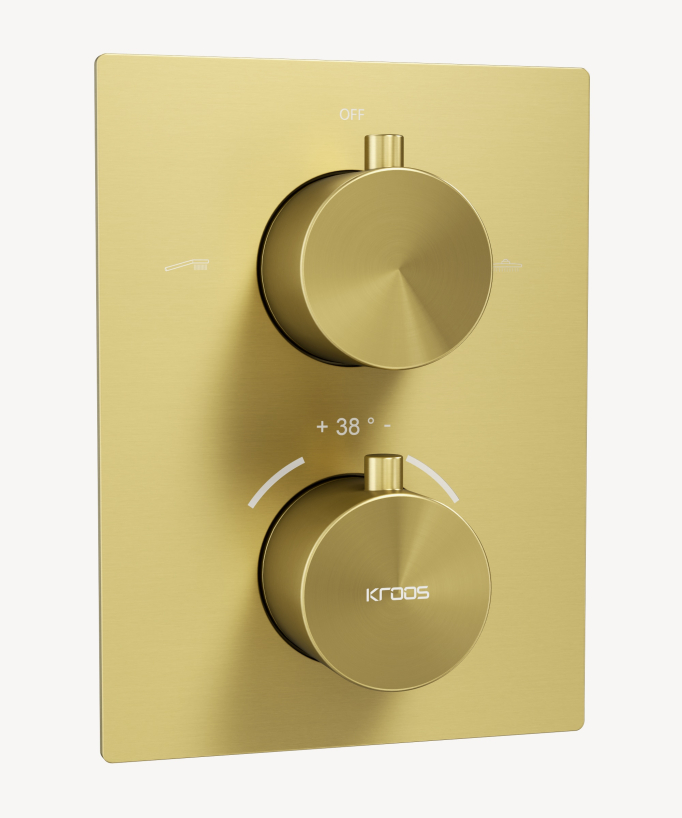 Système de douche thermostatique encastré au plafond Doré - Sirius