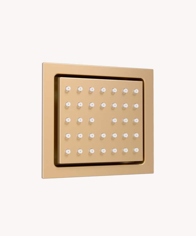 Ciel de douche thermostatique encastré au plafond 500 mm, 3 jets de corps Or rose - Sirius