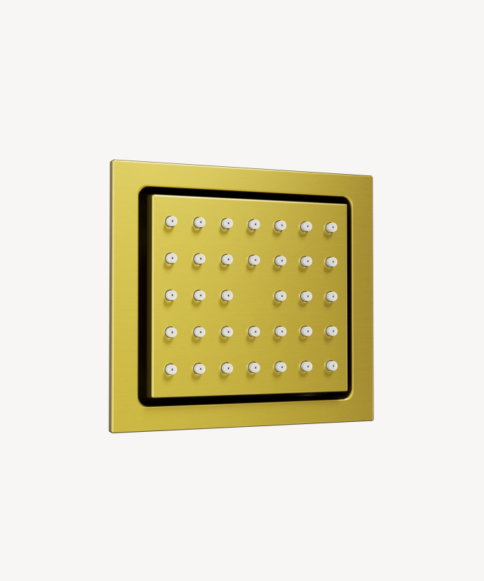 Ciel de douche thermostatique encastré au plafond 500 mm, 3 jets de corps Doré - Sirius