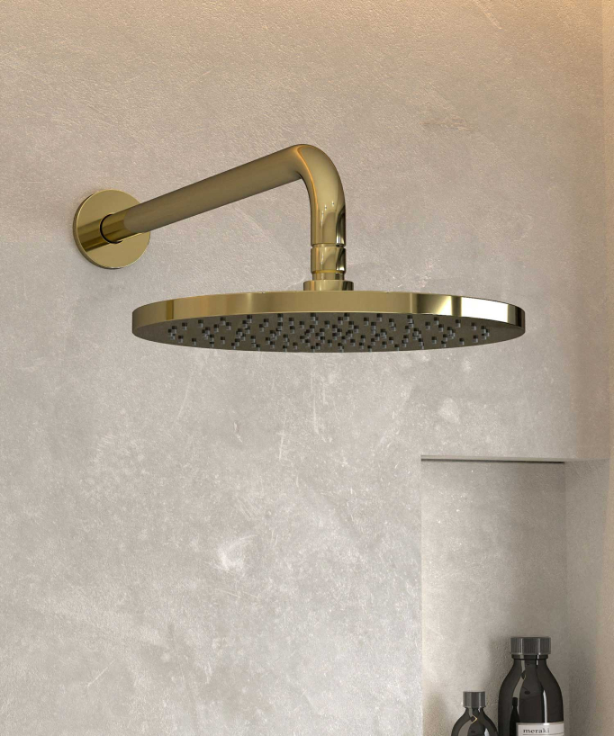 Colonne de douche encastrée thermostatique pommeau pluie anti calcaire Doré - Corbeau