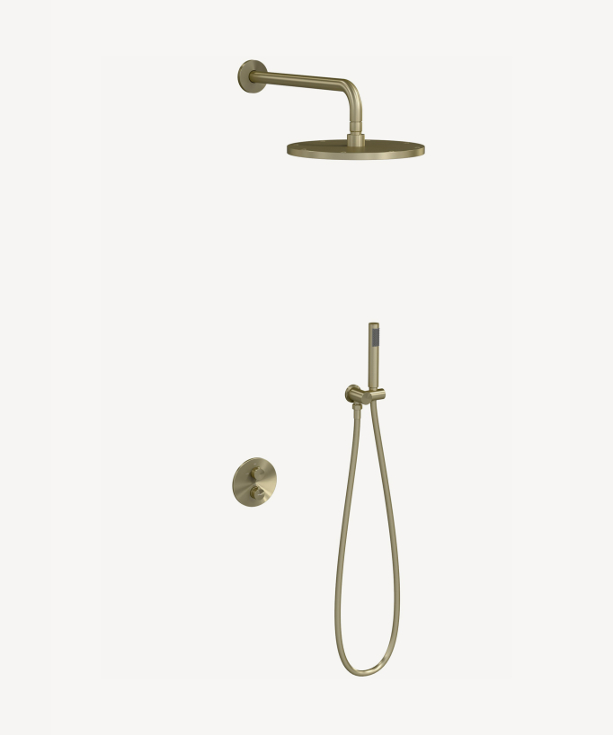 Colonne de douche encastrée thermostatique pommeau pluie anti calcaire - Corbeau