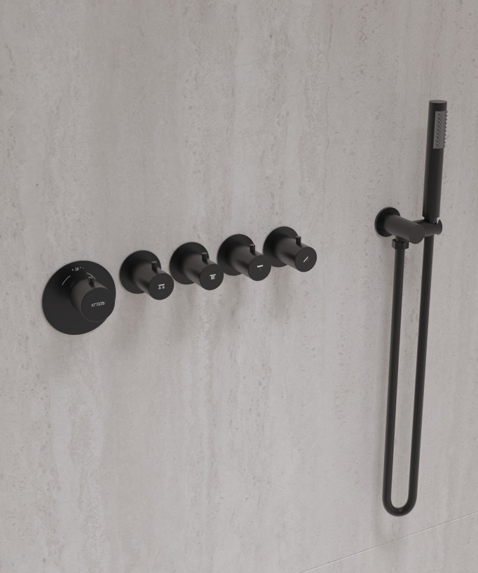 Pack mitigeur thermostatique multi-spray avec pommeau orientable - Corbeau