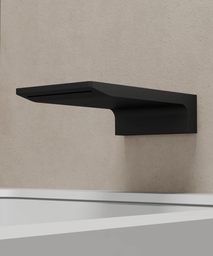 Colonne de douche et bain encastrée avec bec cascade Noir - Thilia