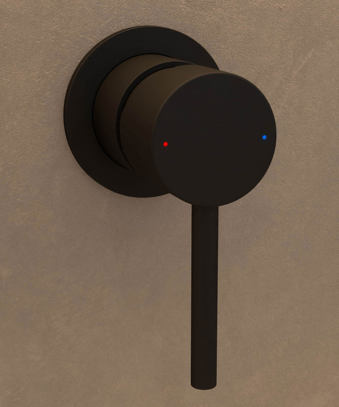 Mitigeur lavabo mural Noir - Corbeau