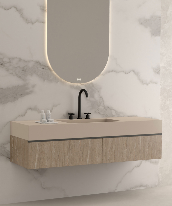 Robinet mélangeur lavabo sur plage Noir - Corbeau