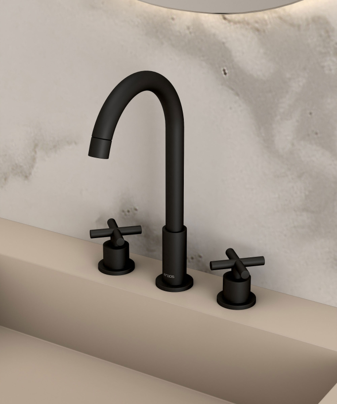 Robinet mélangeur lavabo sur plage Noir - Corbeau