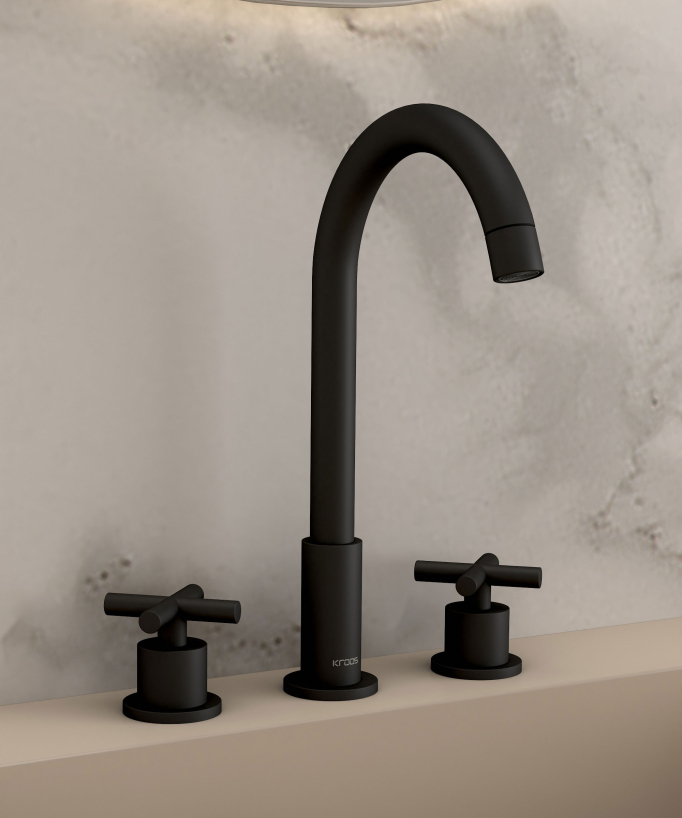 Robinet mélangeur lavabo sur plage - Corbeau