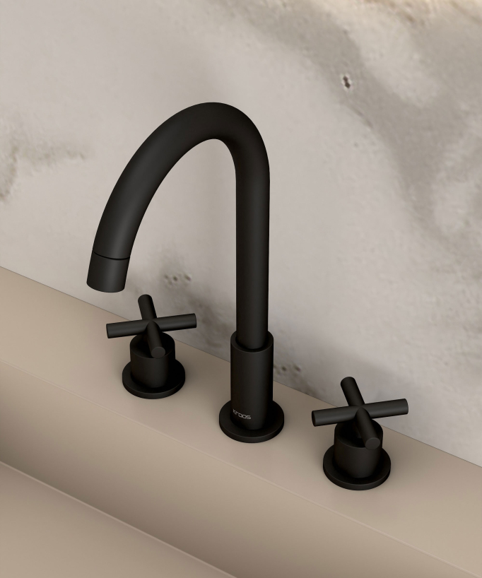 Robinet mélangeur lavabo sur plage Noir - Corbeau