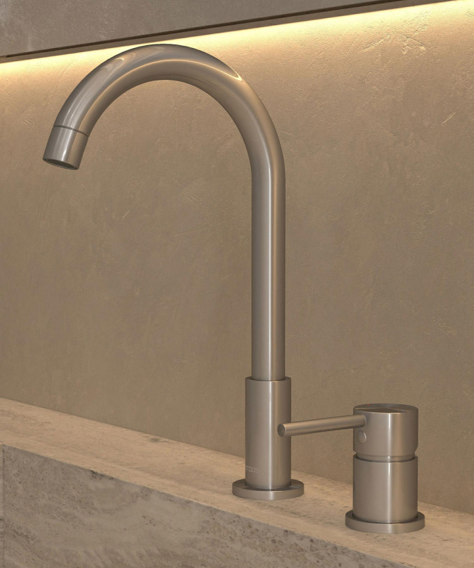 Mitigeur de lavabo 2 trous Nickel brossé - Corbeau