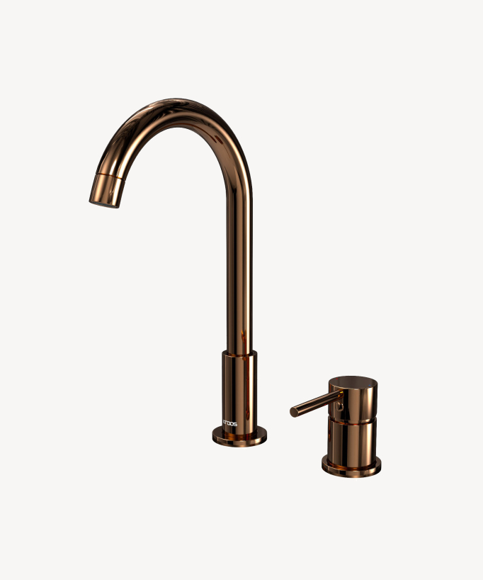 Mitigeur de lavabo 2 trous Or rose - Corbeau