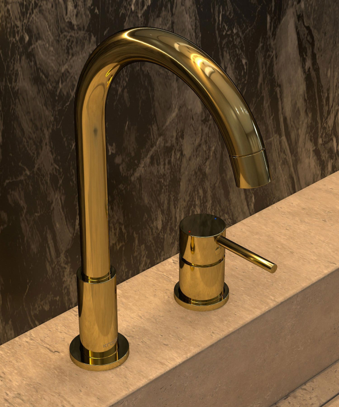 Mitigeur de lavabo 2 trous Doré - Corbeau