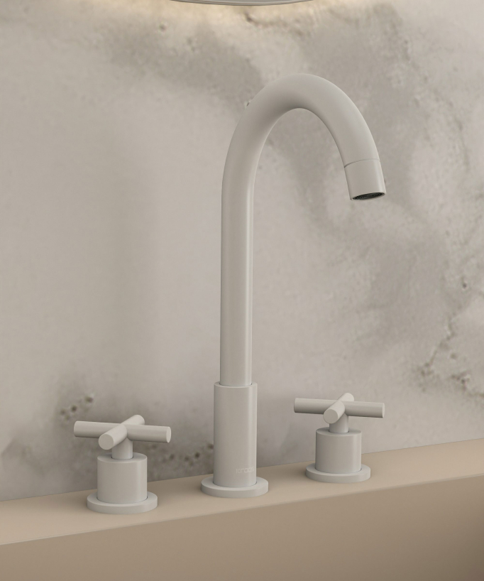 Robinet mélangeur lavabo sur plage - Corbeau