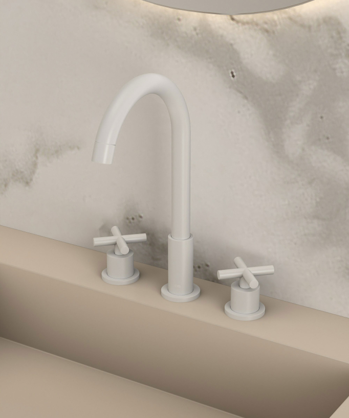 Robinet mélangeur lavabo sur plage Blanc - Corbeau