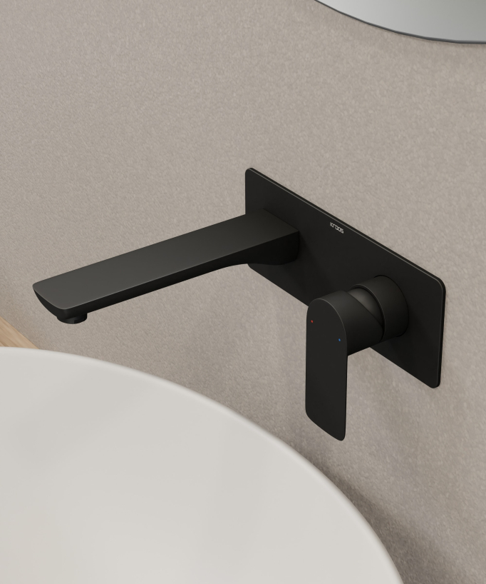 Mitigeur lavabo encastré Noir - Nunki