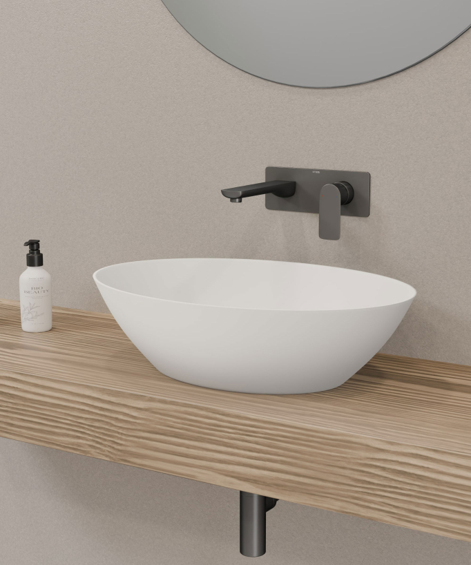 Mitigeur lavabo encastré Gun métal - Nunki