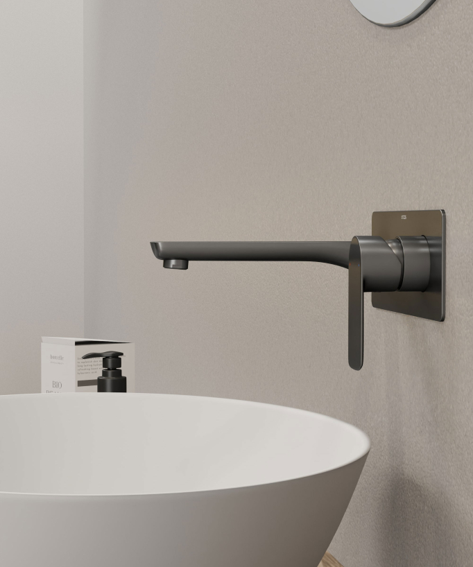 Mitigeur lavabo encastré Gun métal - Nunki