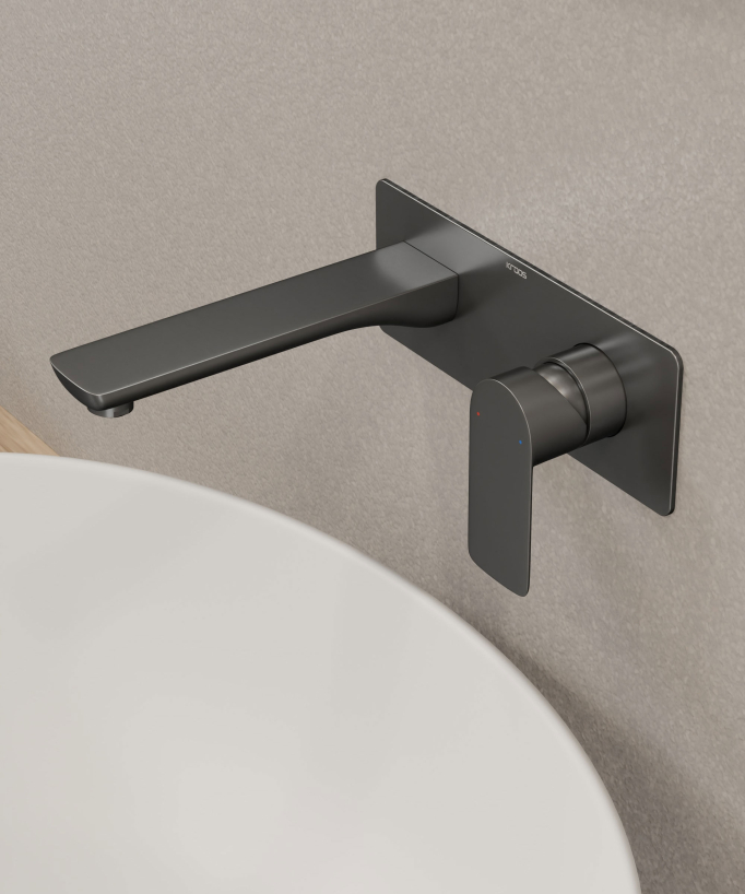 Mitigeur lavabo encastré Gun métal - Nunki