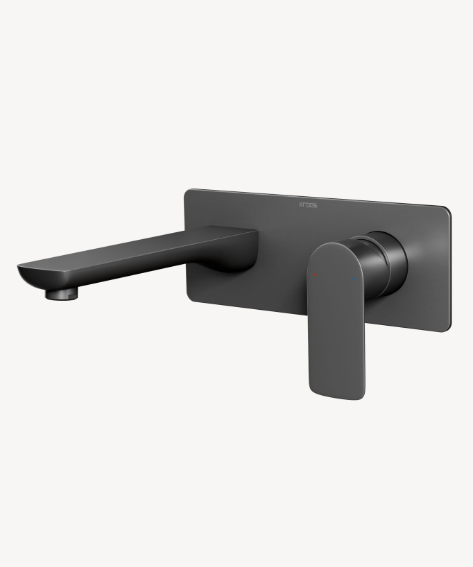 Mitigeur lavabo encastré Gun métal - Nunki