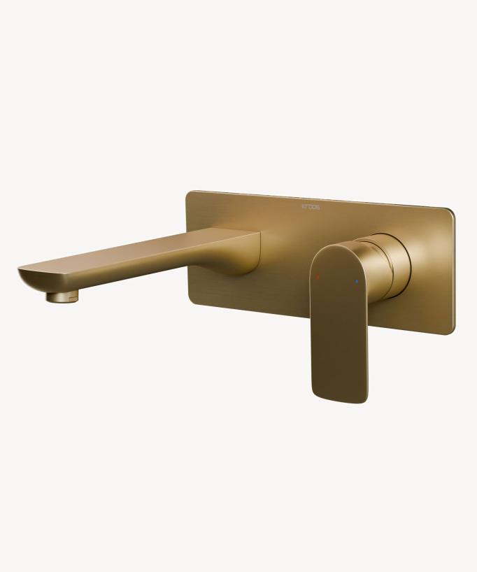 Mitigeur lavabo encastré Doré brossé - Nunki