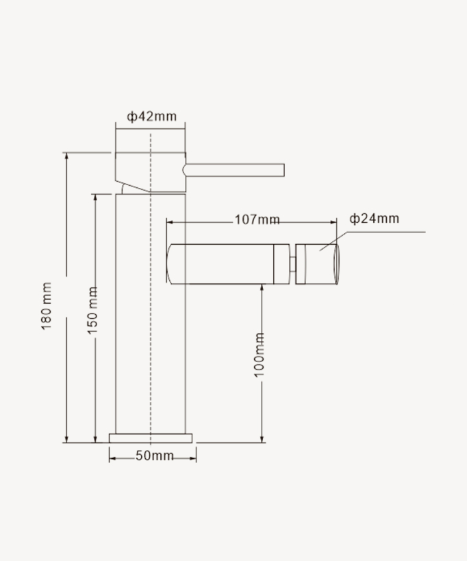 Mitigeur bidet monotrou Moka brossé - Corbeau