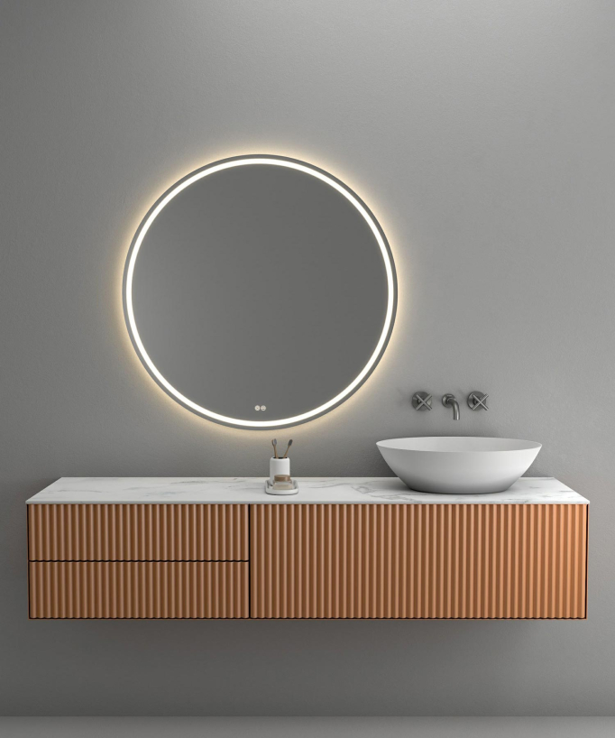 Robinet mélangeur lavabo mural Gun métal - Corbeau