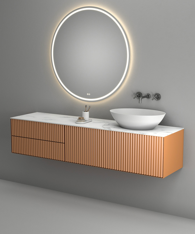 Robinet mélangeur lavabo mural Gun métal - Corbeau
