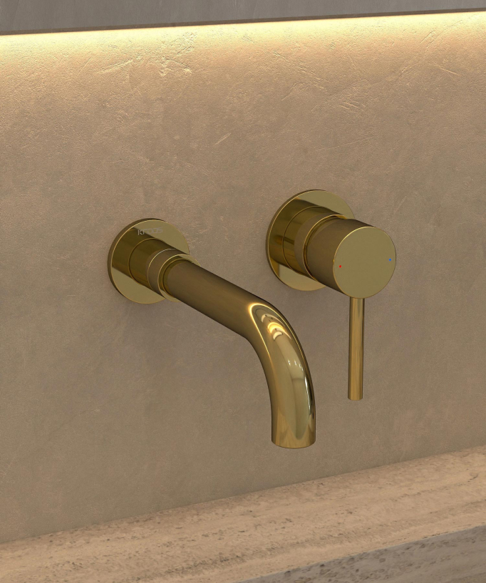 Mitigeur lavabo mural Doré - Corbeau