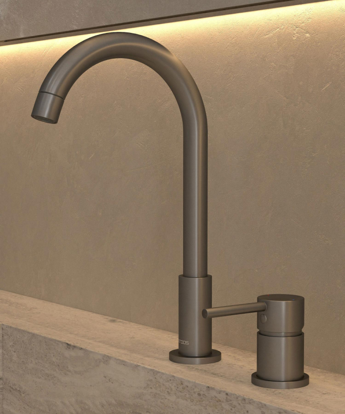 Mitigeur lavabo 2 trous Gun métal - Corbeau