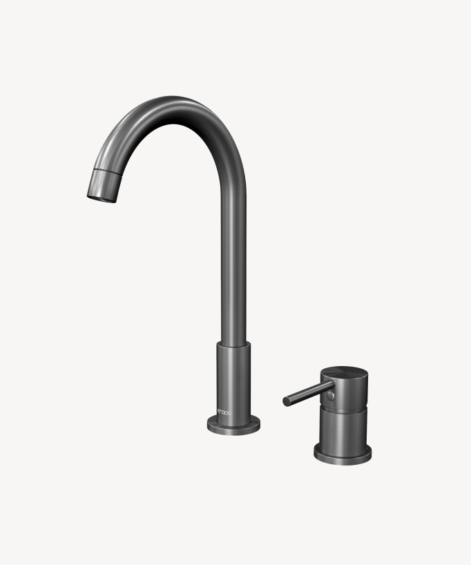 Mitigeur lavabo 2 trous Gun métal - Corbeau