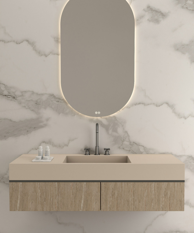 Robinet mélangeur lavabo sur plage Gun métal - Corbeau