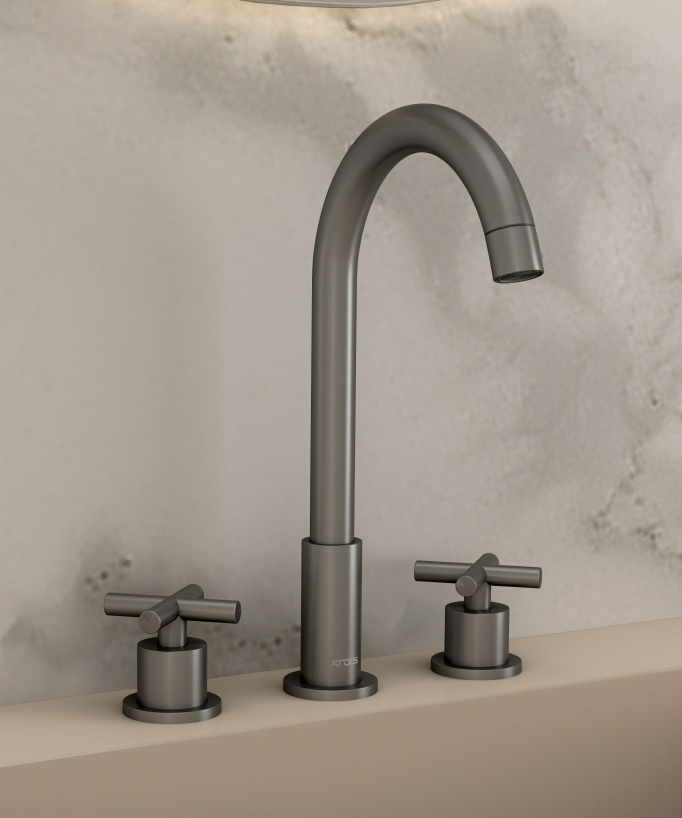 Robinet mélangeur lavabo sur plage - Corbeau
