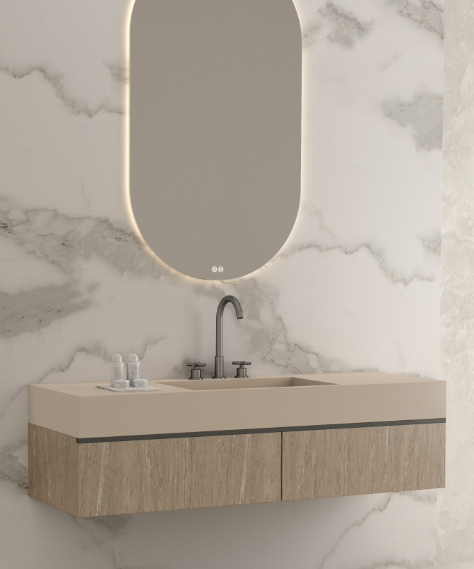 Robinet mélangeur lavabo sur plage Gun métal - Corbeau