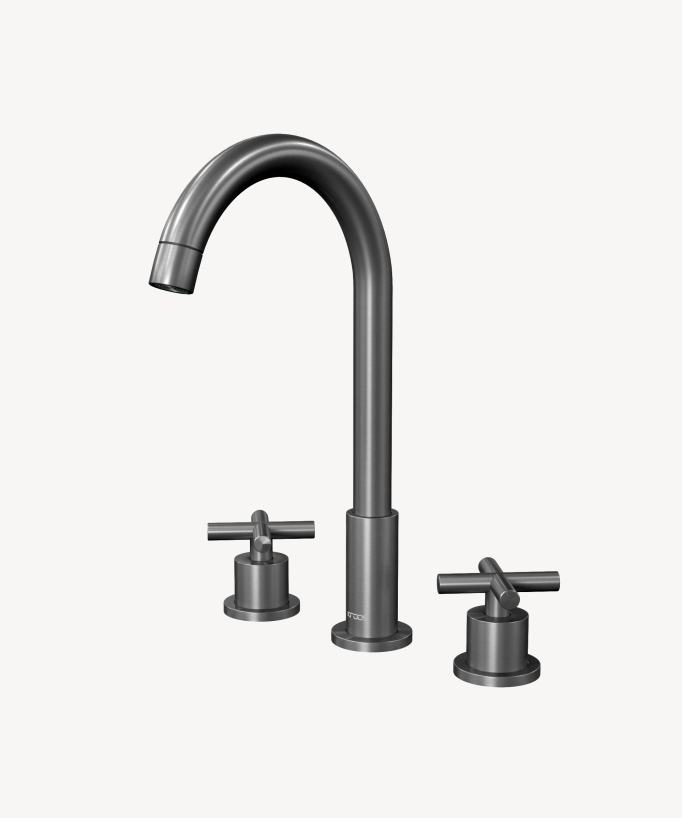 Robinet mélangeur lavabo sur plage Gun métal - Corbeau