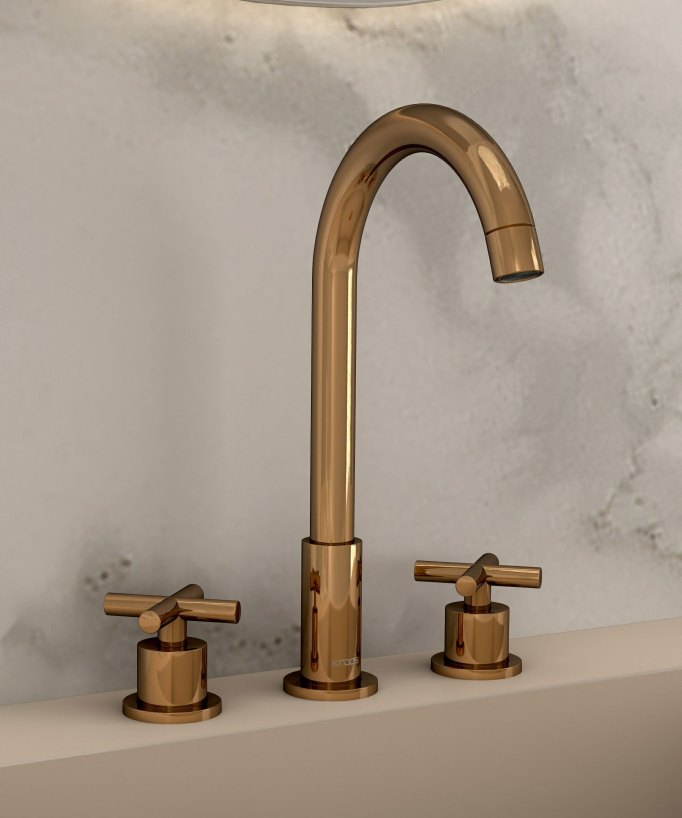 Robinet mélangeur lavabo sur plage - Corbeau