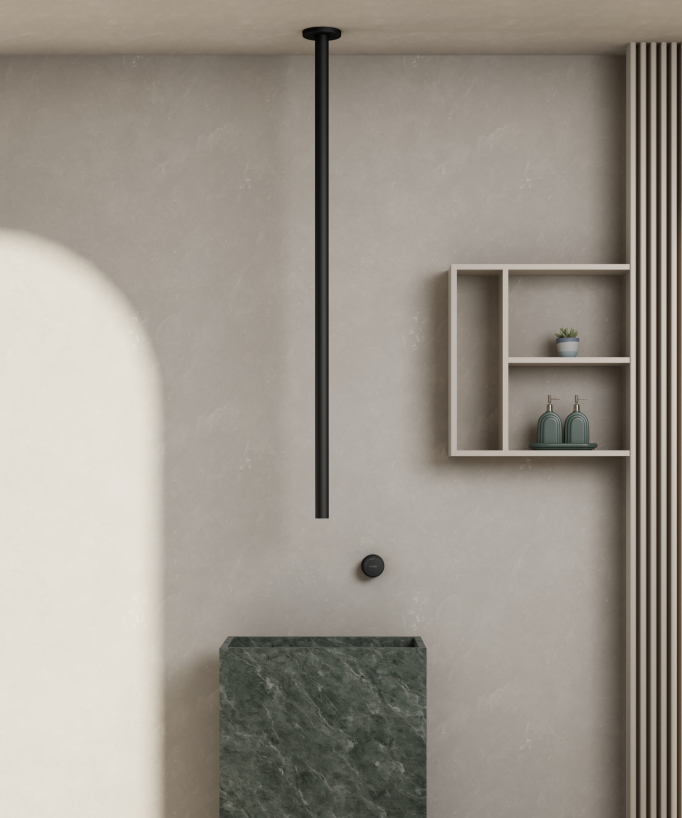 Mitigeur de lavabo suspendu plafond sans réglage de débit Noir - Leros