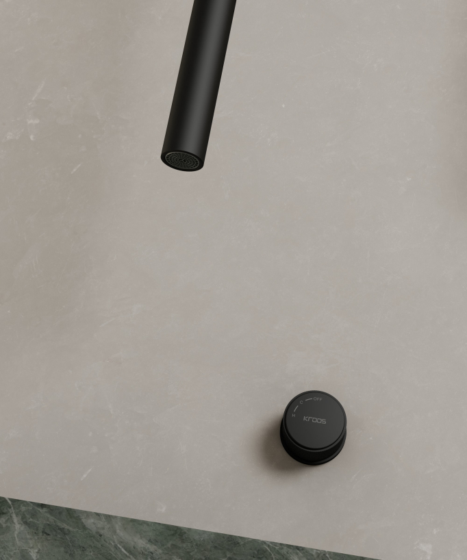 Mitigeur de lavabo suspendu plafond sans réglage de débit Noir - Leros
