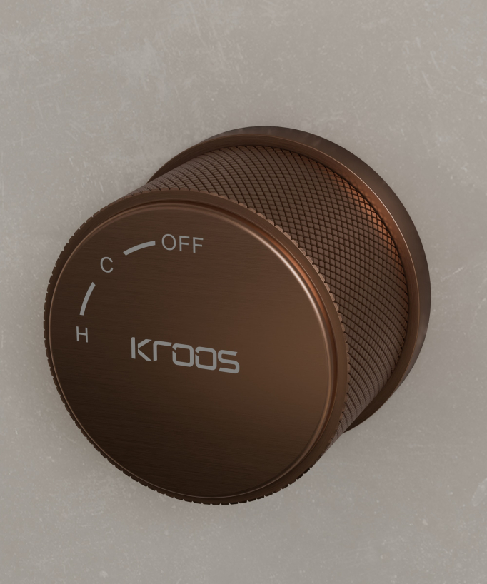 Mitigeur de lavabo suspendu plafond sans réglage de débit Or rose brossé - Leros