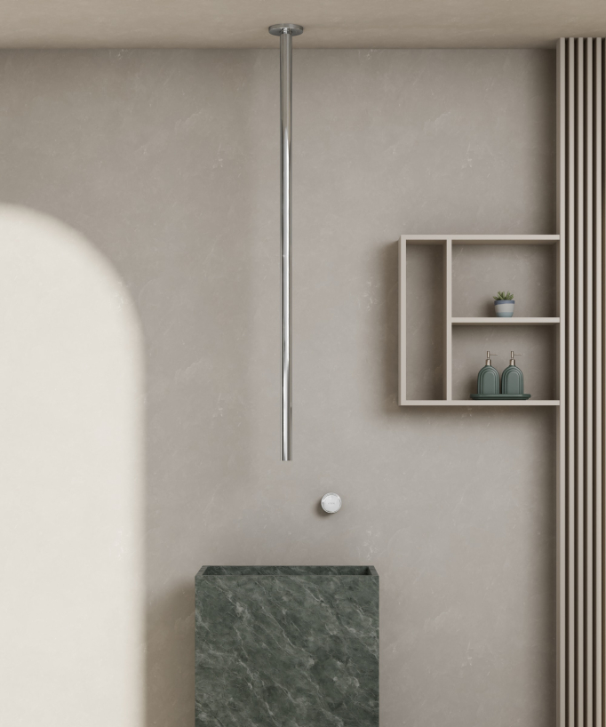 Mitigeur de lavabo suspendu plafond sans réglage de débit Chromé - Leros