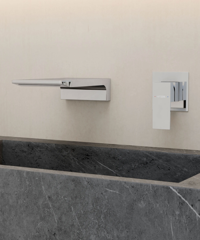 Mitigeur lavabo mural cascade Chromé - Thilia
