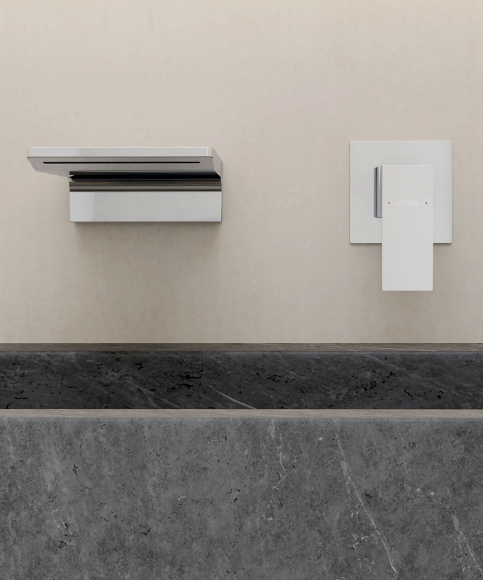 Mitigeur lavabo mural cascade Chromé - Thilia