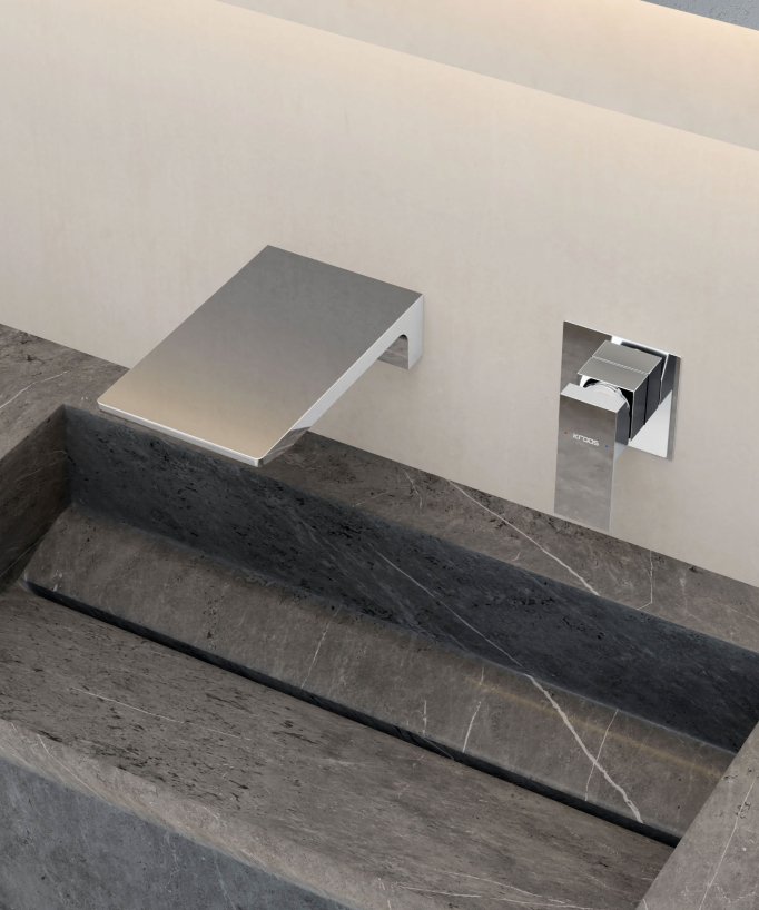 Mitigeur lavabo mural cascade Chromé - Thilia