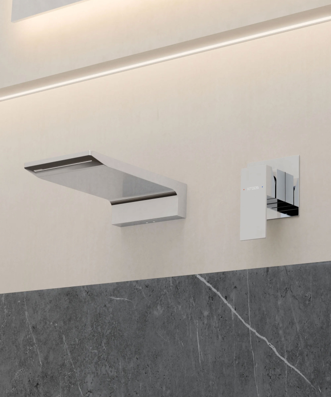 Mitigeur lavabo mural cascade Chromé - Thilia