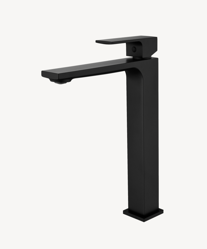 Robinet mitigeur lavabo réhaussé noir - Sirius